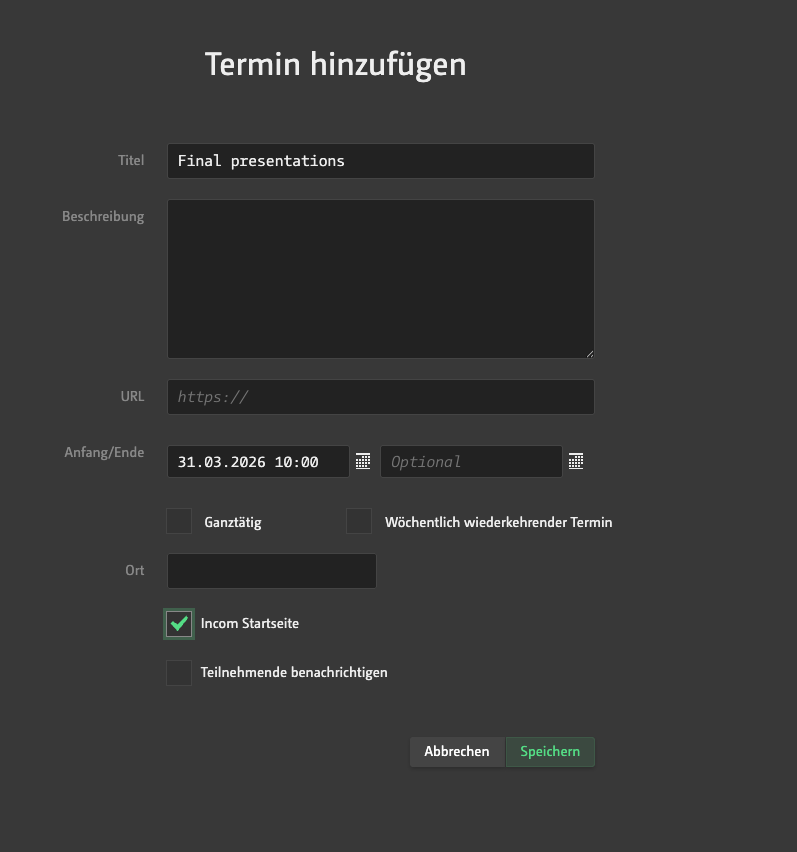 Termine bearbeiten