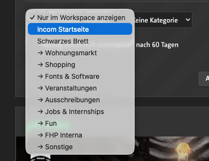 an andere Stellen posten