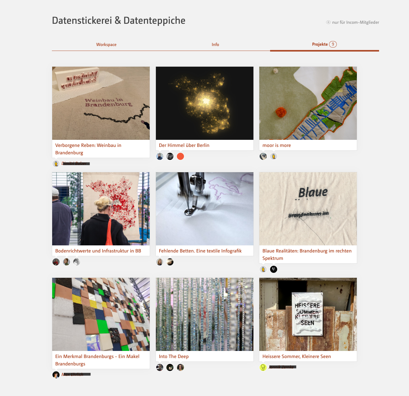 projekte im Workspace