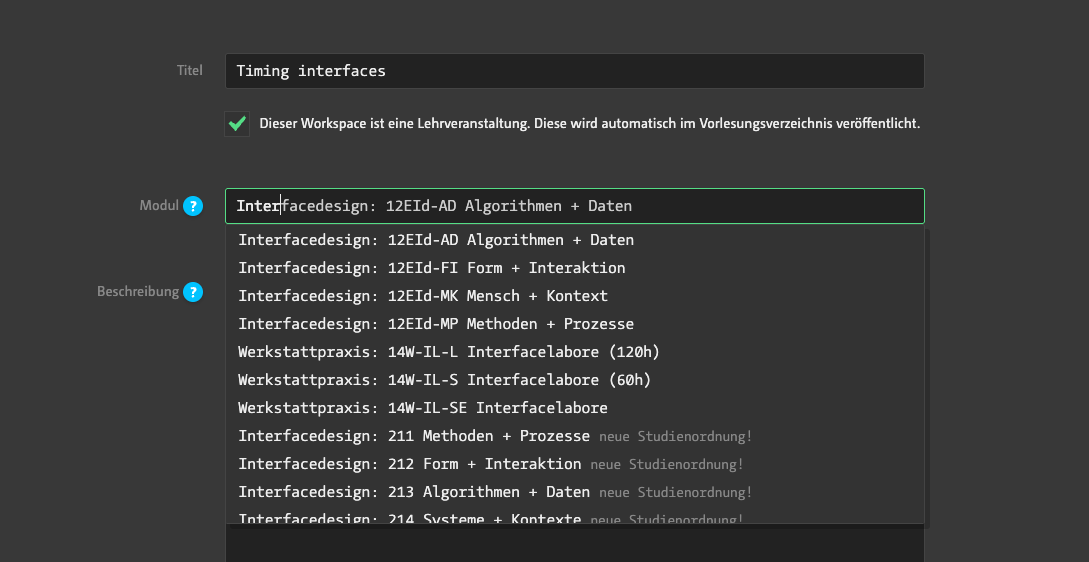 Workspace einrichten