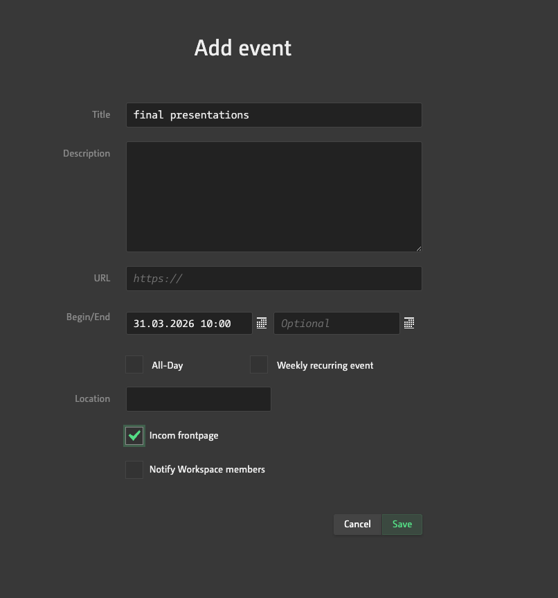 Add event