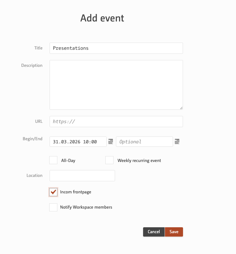 Add event