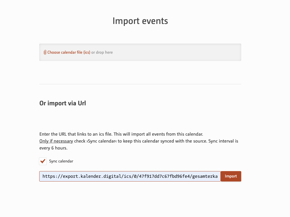 Import events