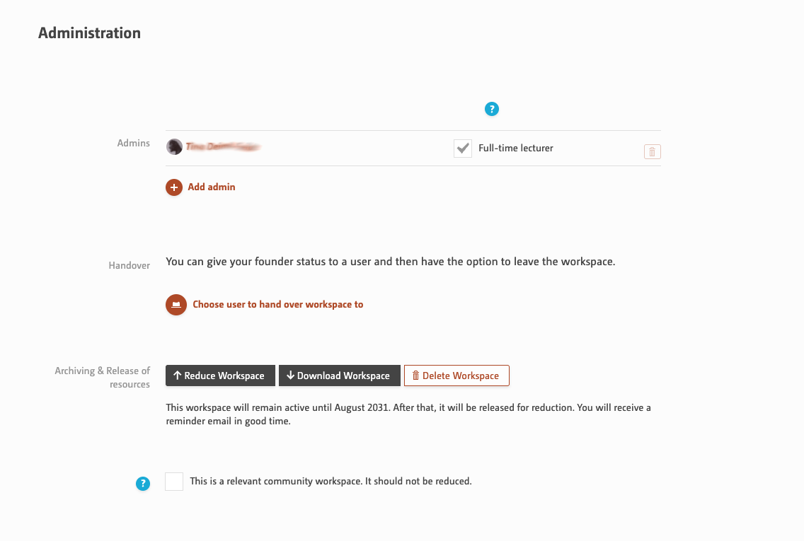 Manage Workspace